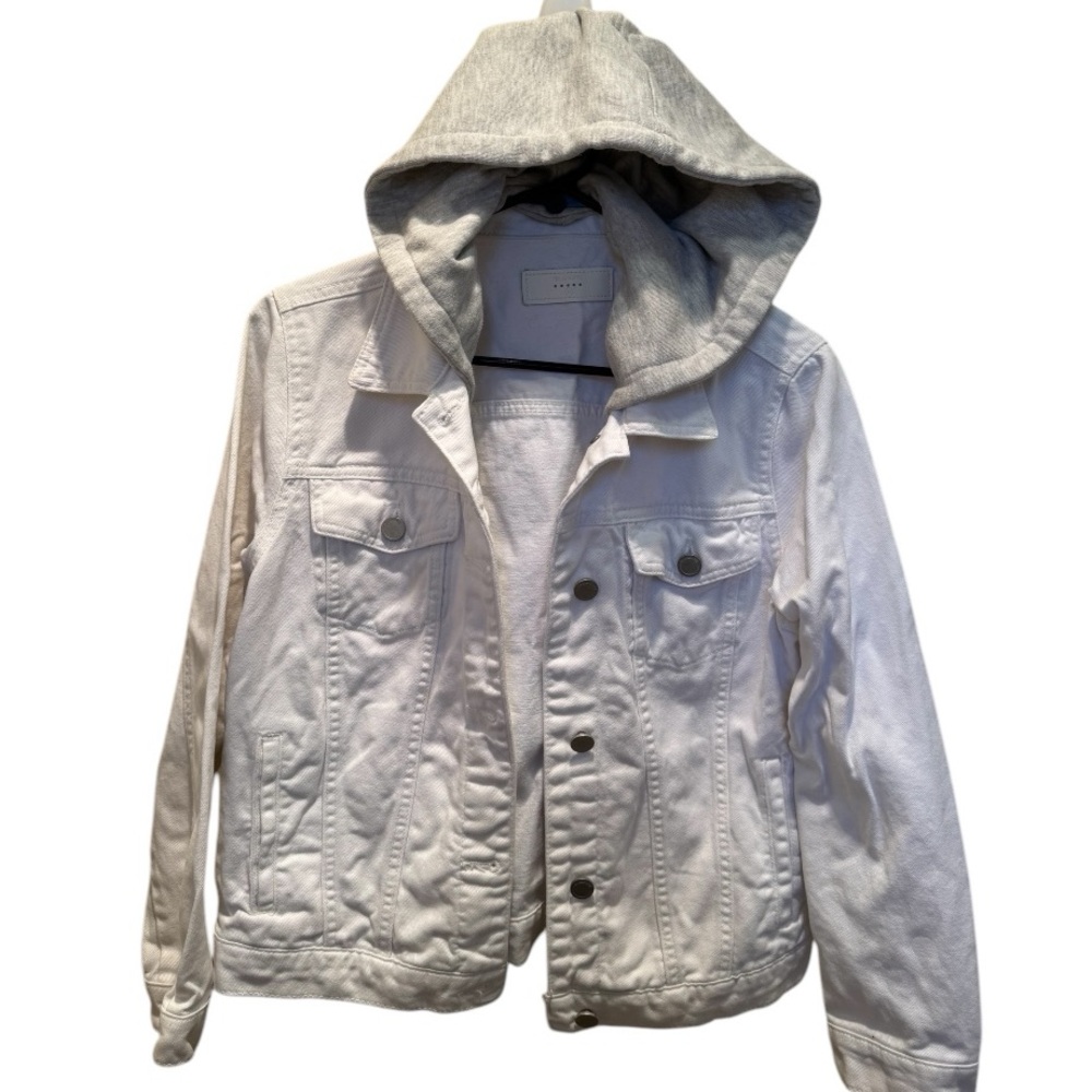 Blank NYC White Jean Jacket with Hood
